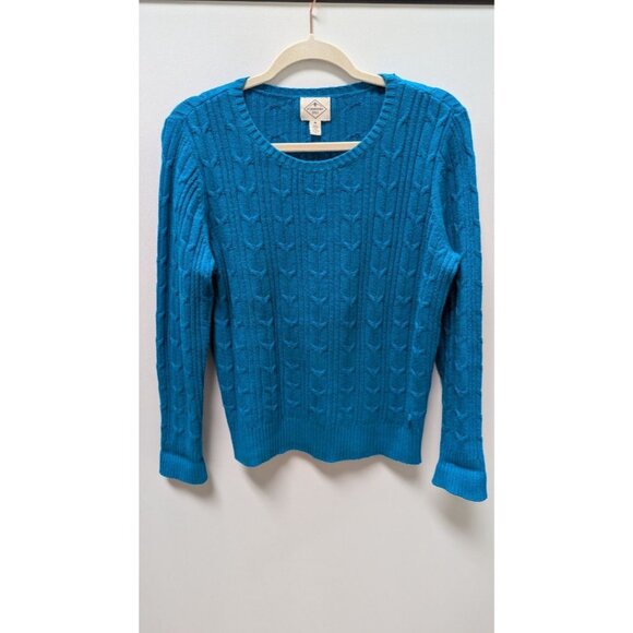 St. John's Bay Ocean Blue Ribbed Knit Sweater - Picture 1 of 2